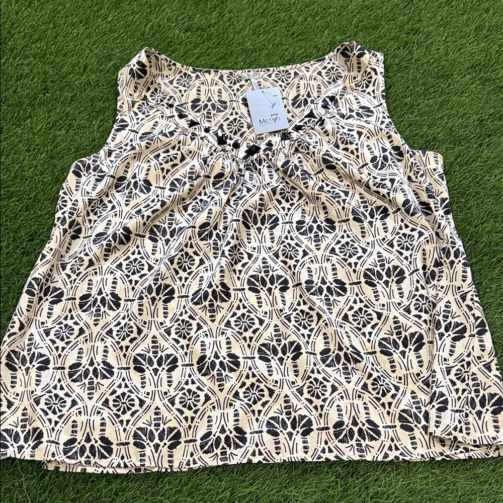 Metro 7 Women’s Charmeuse Tank Blouse - Champagne
